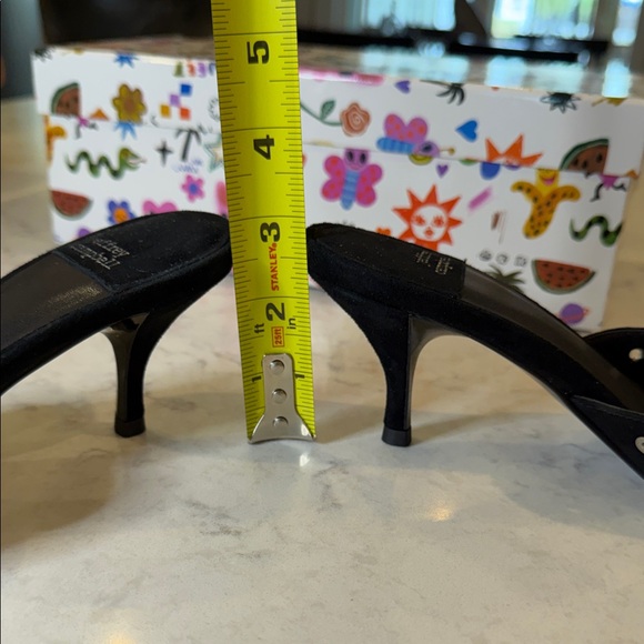 Jeffrey Campbell Black Suede Mules with Silver Accents - Picture 6 of 9